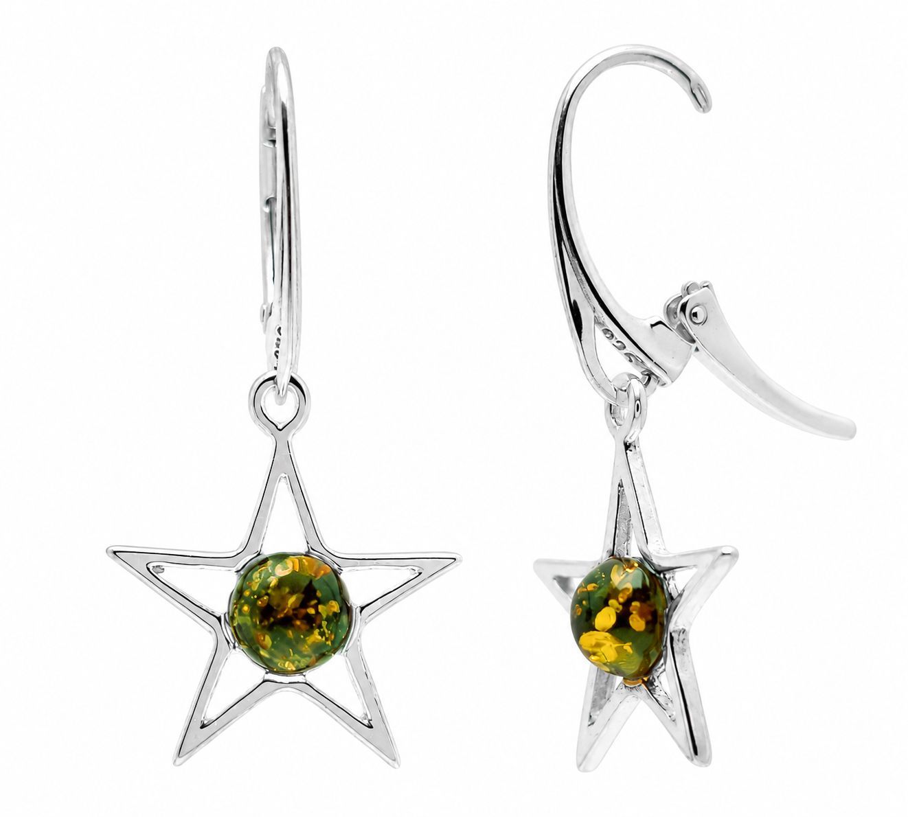 Bernstein Ohrringe Ohrhänger mit Silber 925.