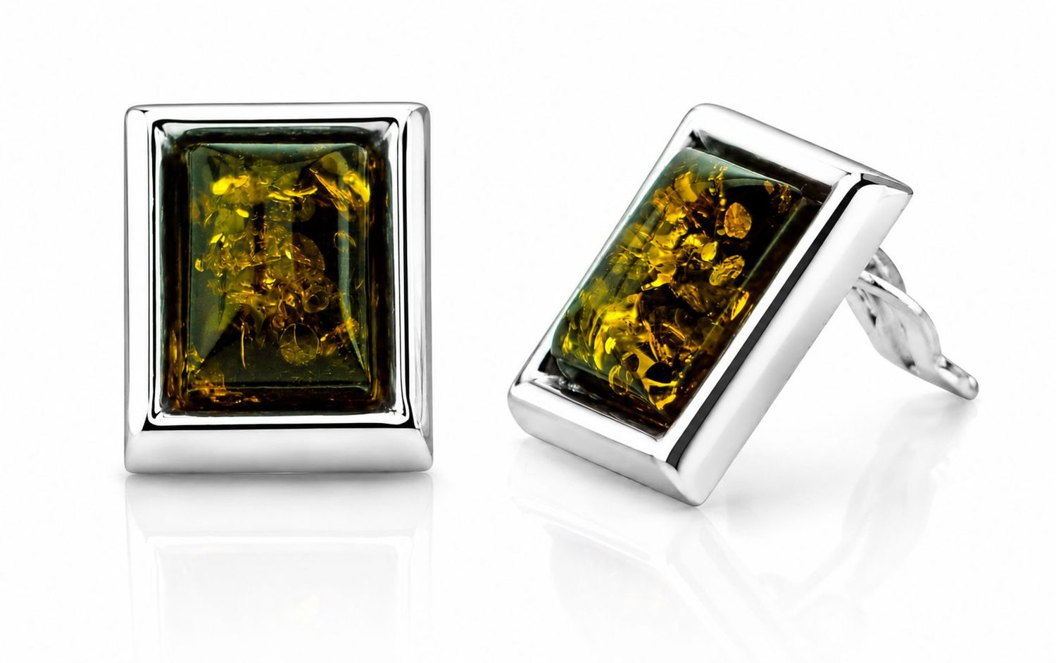 Bernstein Ohrringe Clips mit Silber 925