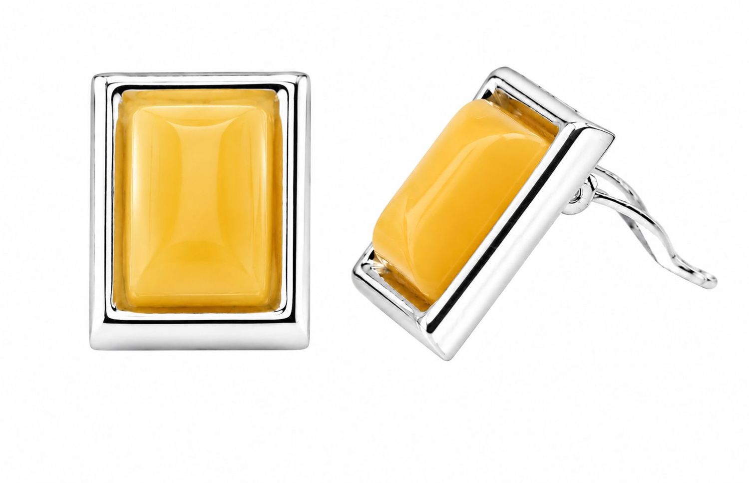 Bernstein Ohrringe Clips mit Silber 925
