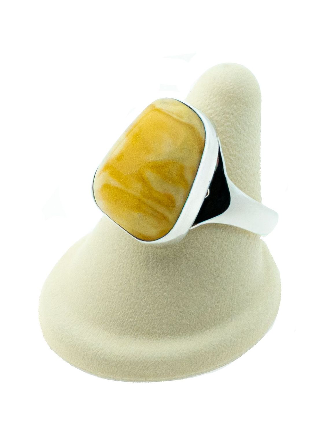 Bernstein Ring mit Silber 925