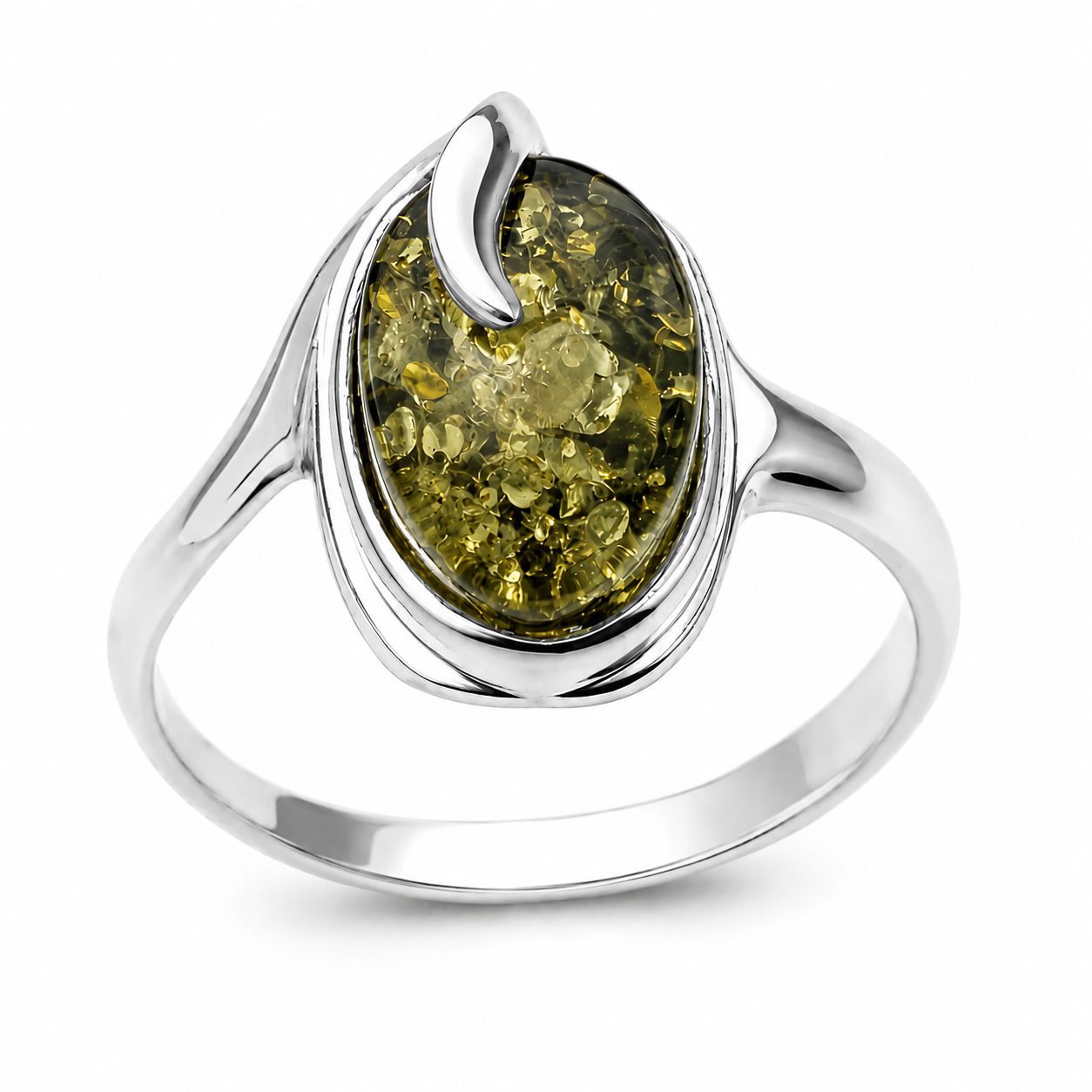 Bernstein Ring mit Silber 925