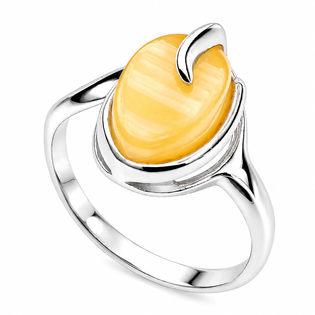Bernstein Ring mit Silber 925