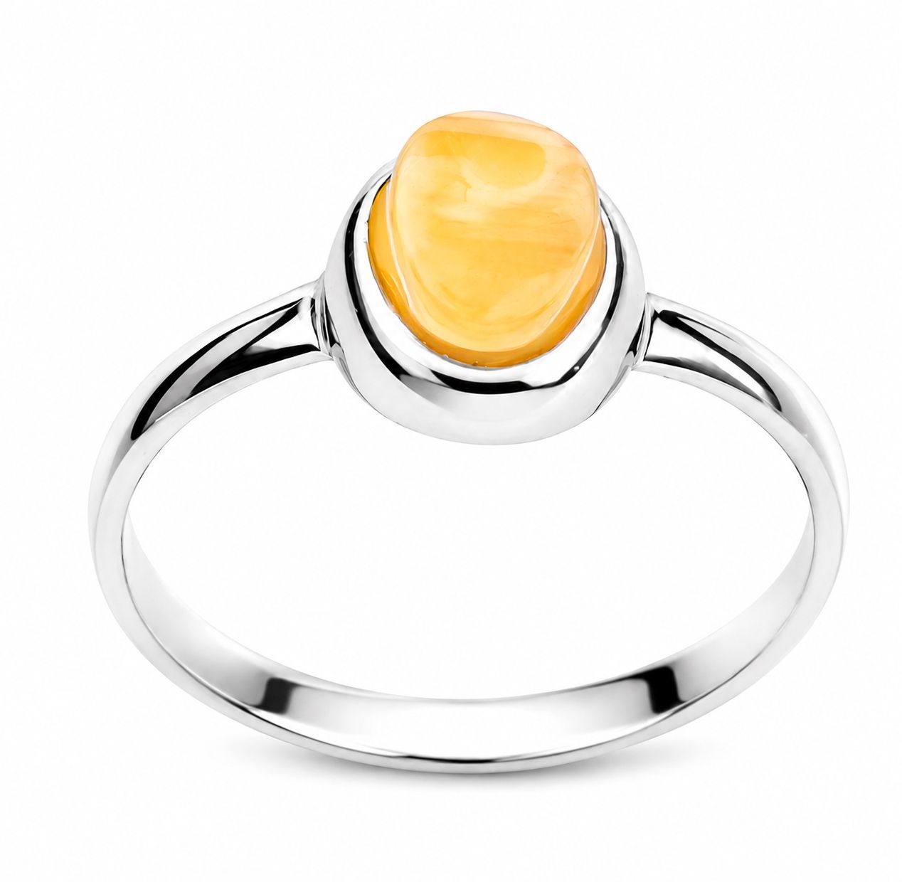 Bernstein Ring mit Silber 925