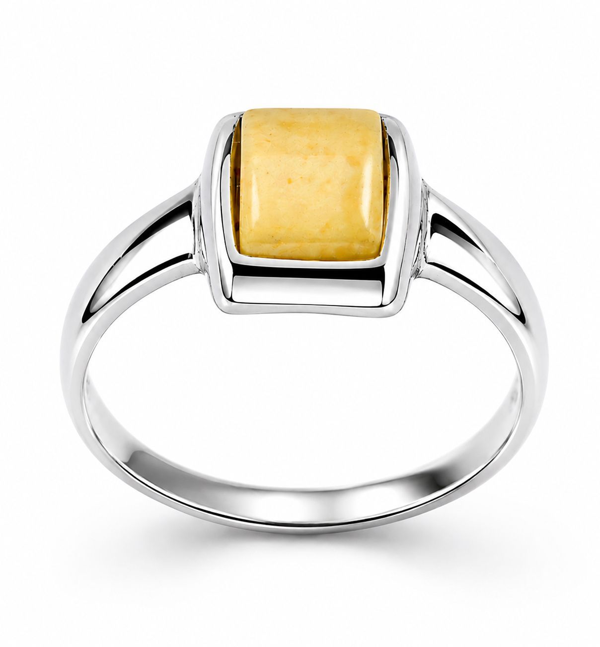 Bernstein Ring mit Silber 925