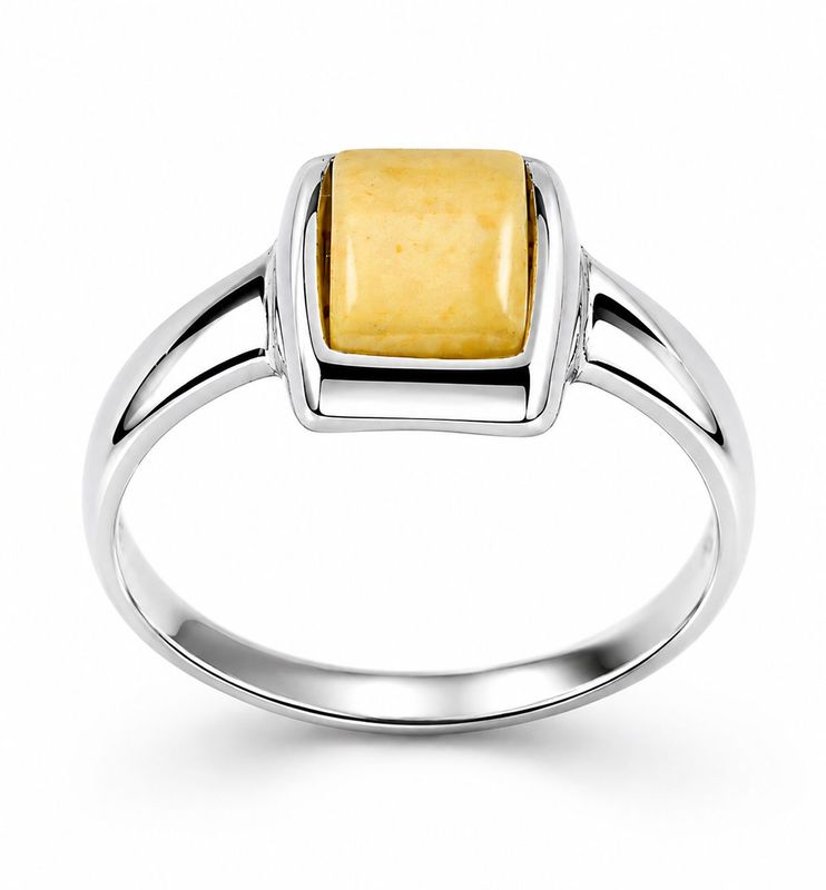 Bernstein Ring mit Silber 925