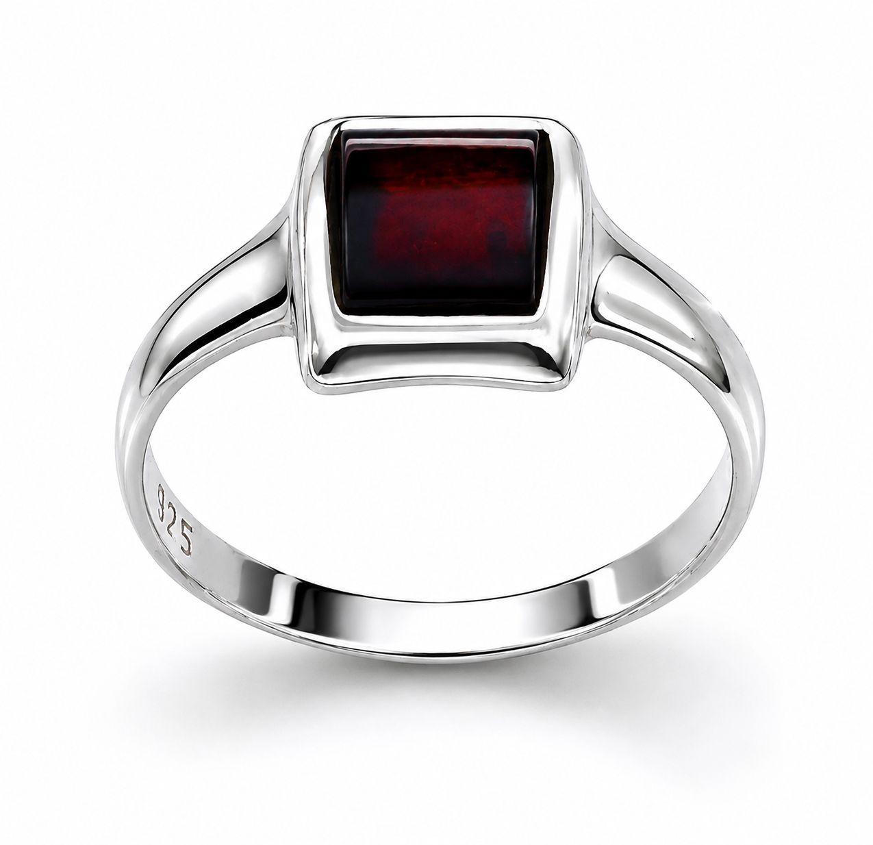 Bernstein Ring mit Silber 925