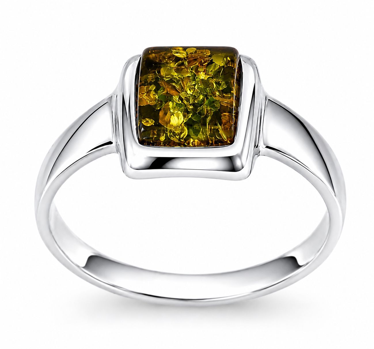 Bernstein Ring mit Silber 925