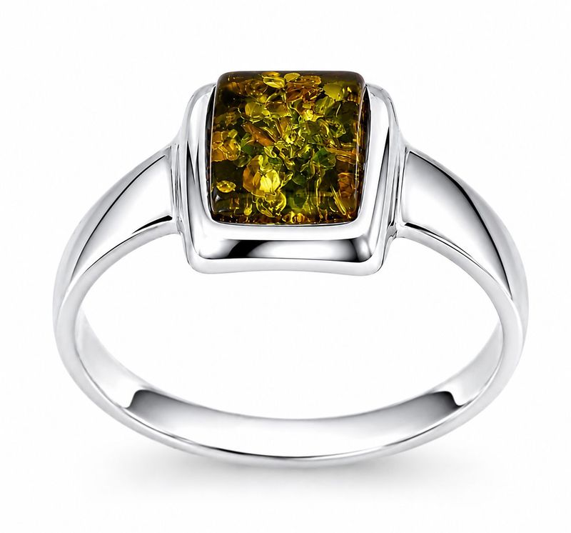Bernstein Ring mit Silber 925