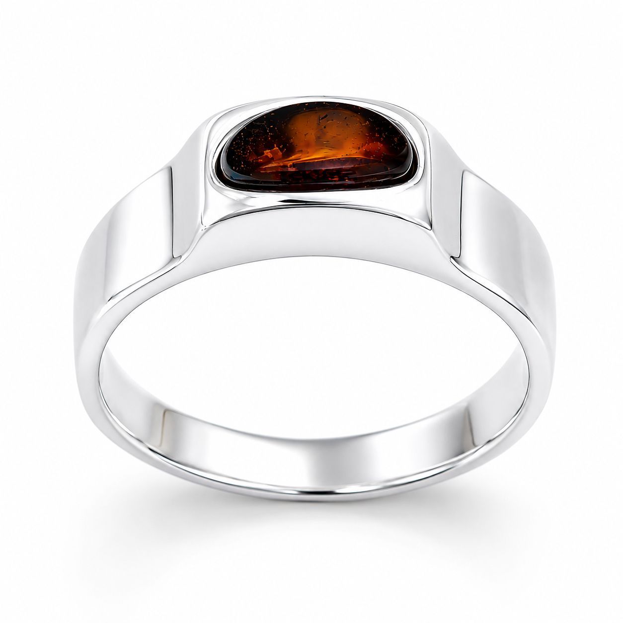 Bernstein Ring mit Silber 925