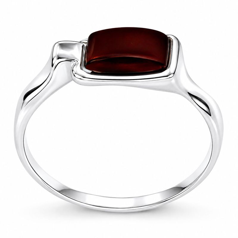 Bernstein Ring mit Silber 925