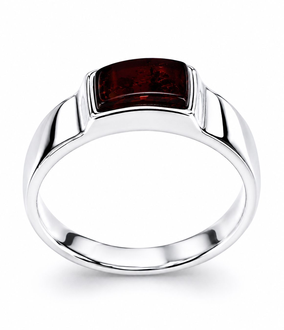 Bernstein Ring mit Silber 925