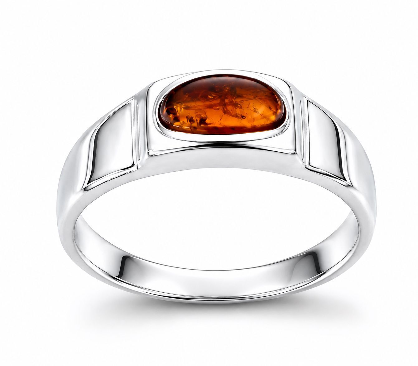 Bernstein Ring mit Silber 925