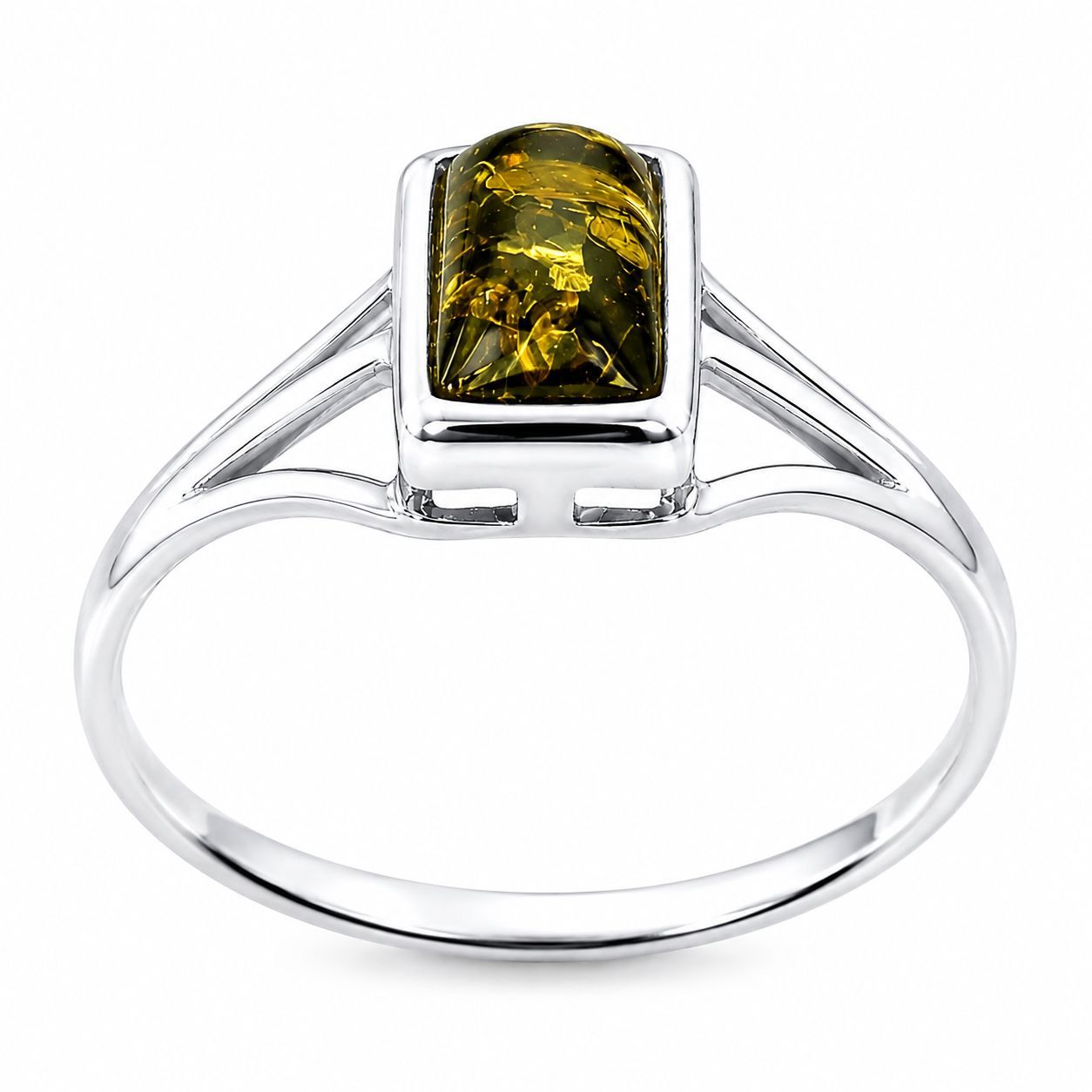 Bernstein Ring mit Silber 925