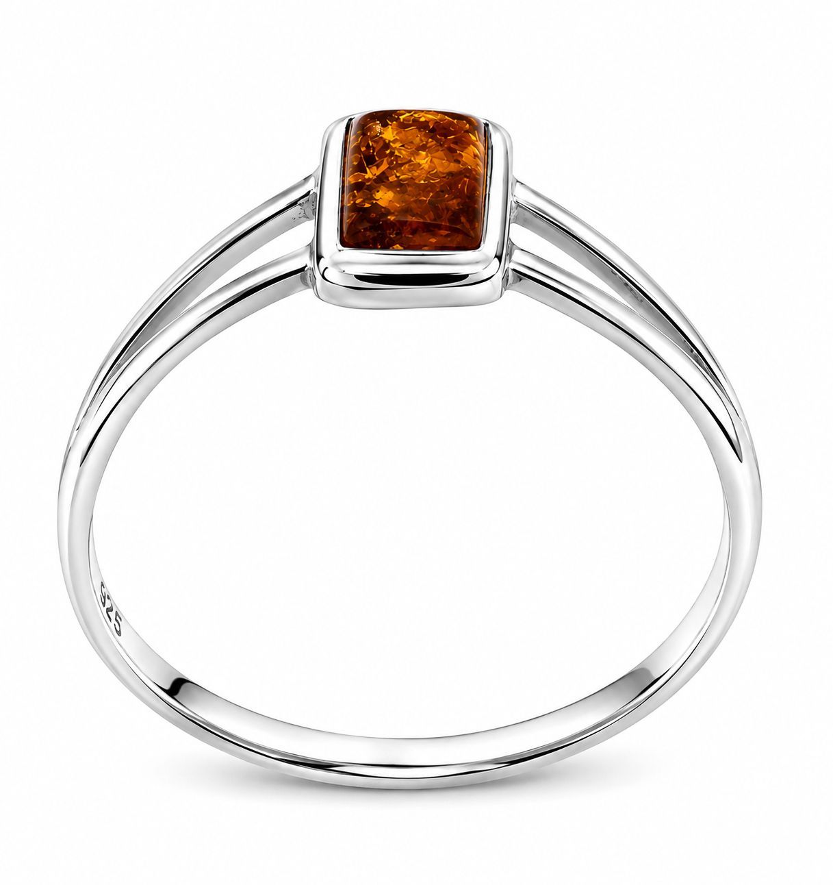 Bernstein Ring mit Silber 925