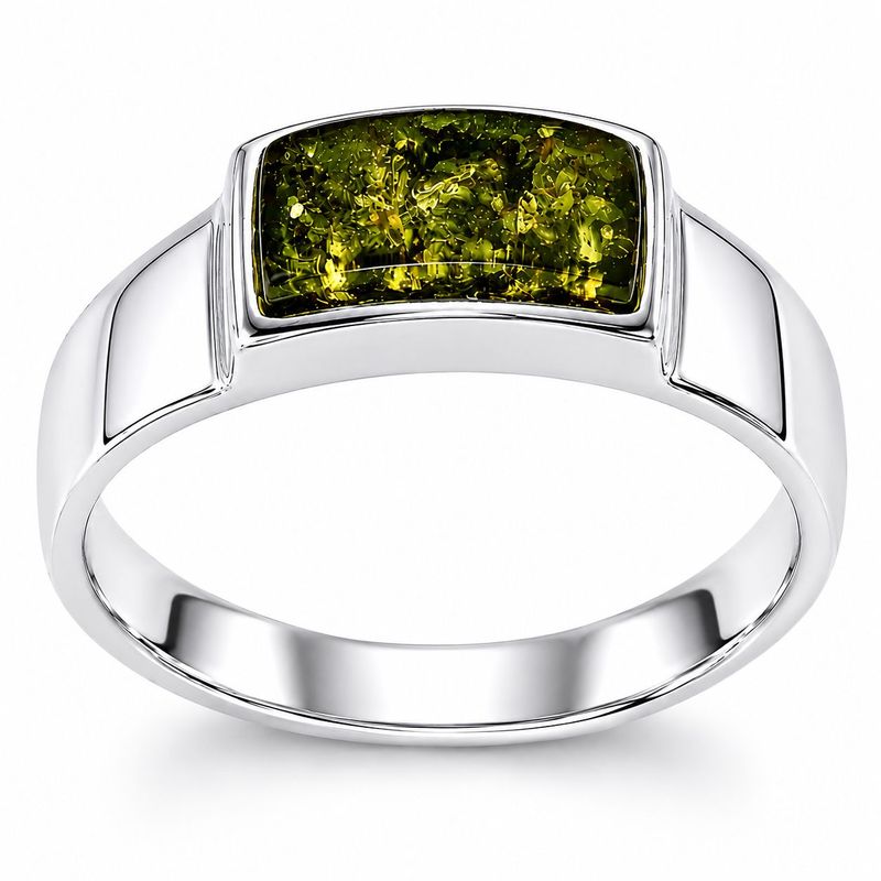 Bernstein Ring mit Silber 925