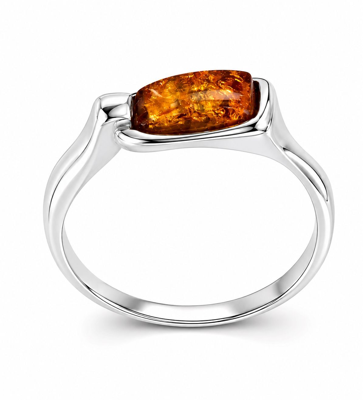 Bernstein Ring mit Silber 925