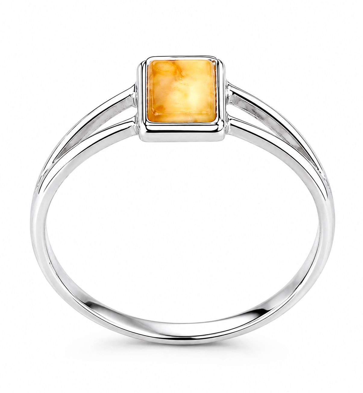 Bernstein Ring mit Silber 925