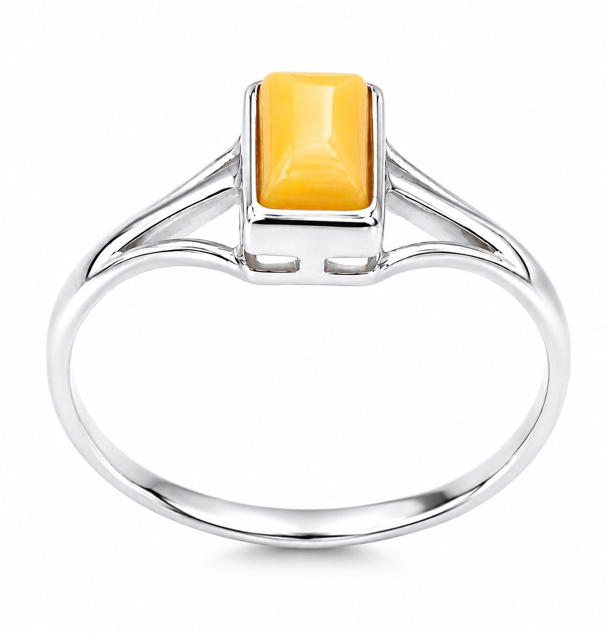 Bernstein Ring mit Silber 925