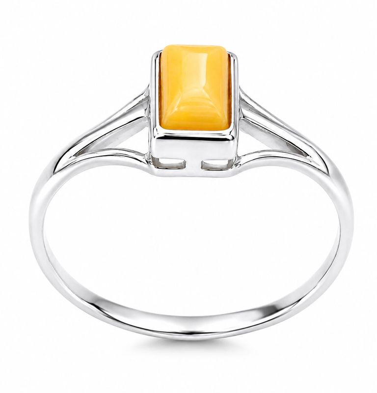 Bernstein Ring mit Silber 925