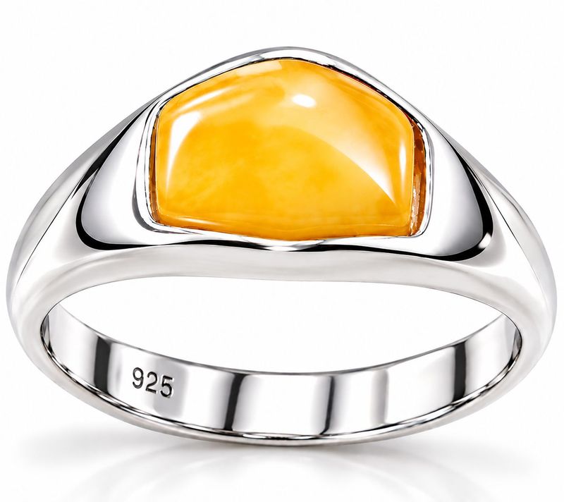 Bernstein Ring mit Silber 925
