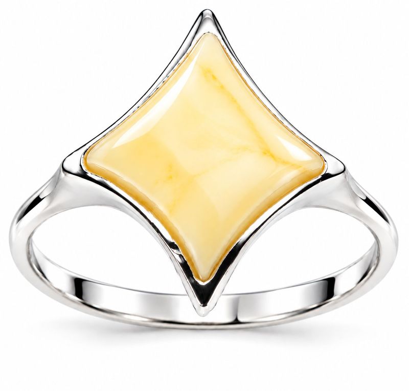 Bernstein Ring mit Silber 925