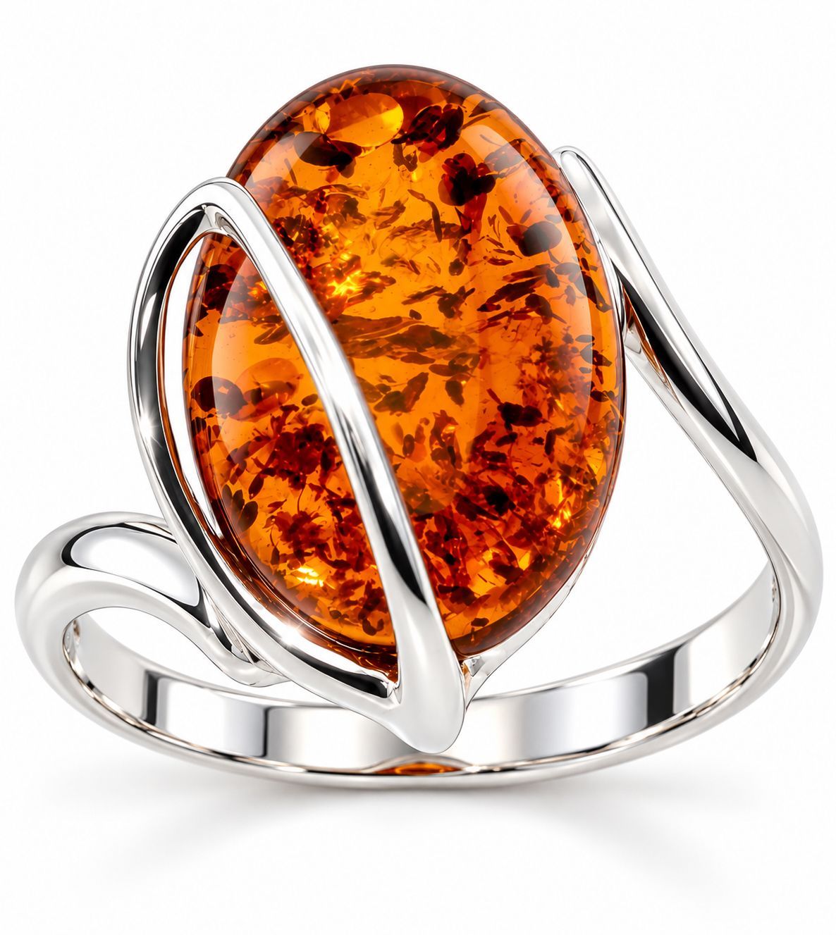 Bernstein Ring mit Silber 925 Bernstein Ring mit Silber 925
