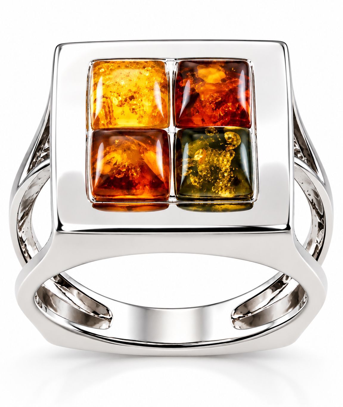 Bernstein Ring mit Silber 925 Bernstein Ring mit Silber 925
