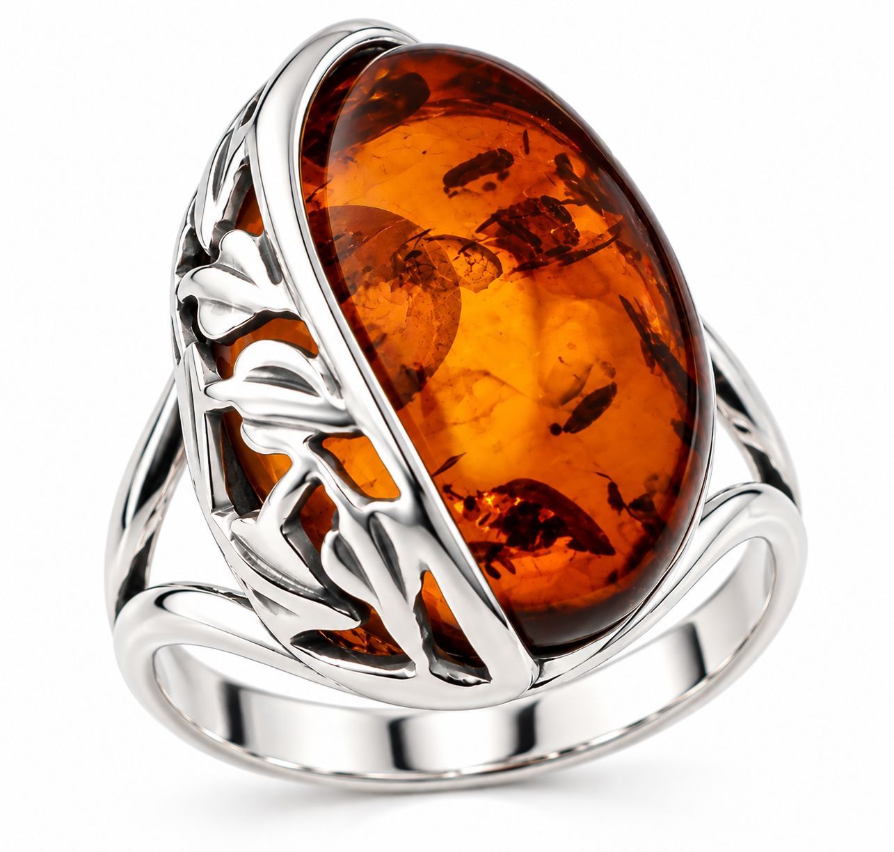Bernstein Ring mit Silber 925 Bernstein Ring mit Silber 925