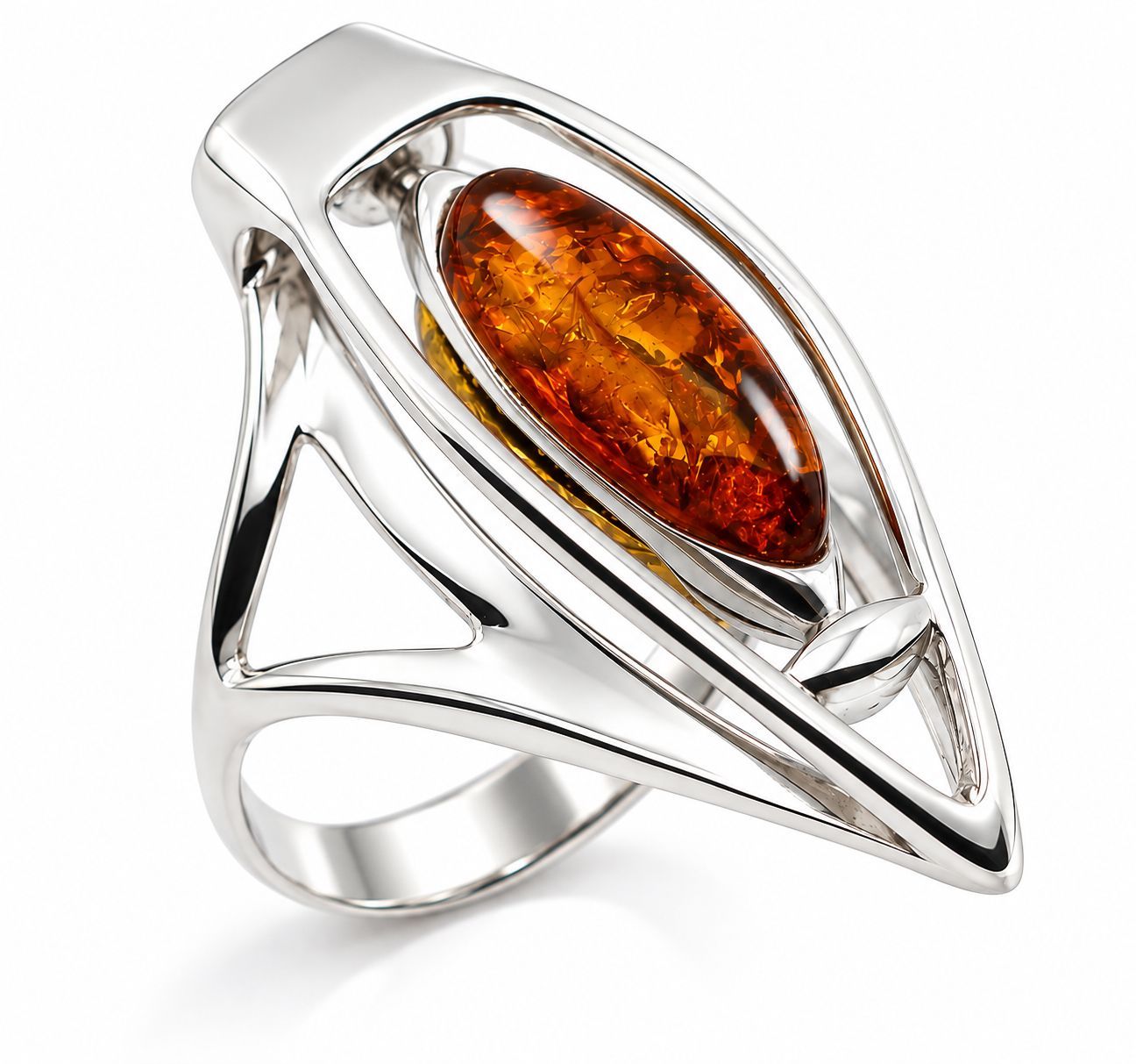 Bernstein Ring mit Silber 925 Bernstein Ring mit Silber 925