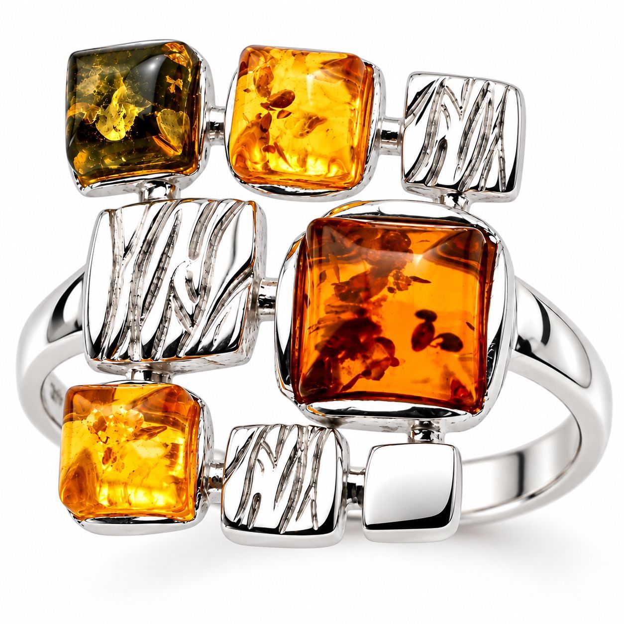 Bernstein Ring mit Silber 925 Bernstein Ring mit Silber 925