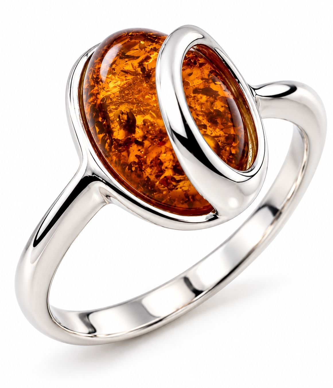Bernstein Ring mit Silber 925 Bernstein Ring mit Silber 925