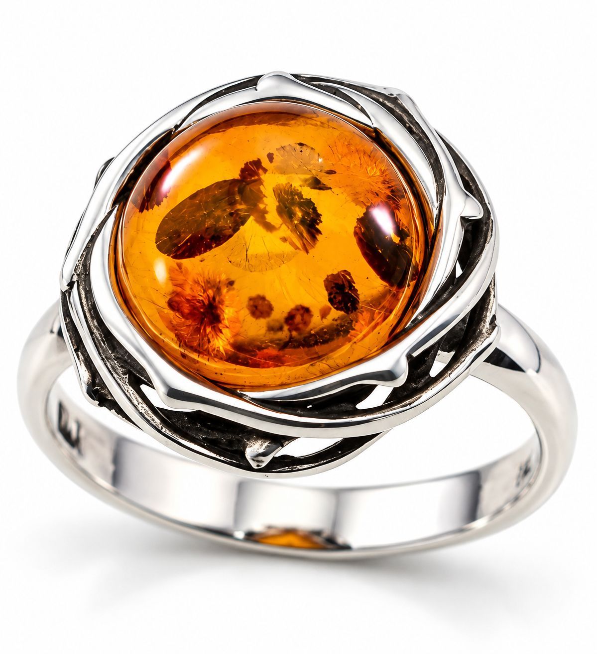 Bernstein Ring mit Silber 925 Bernstein Ring mit Silber 925