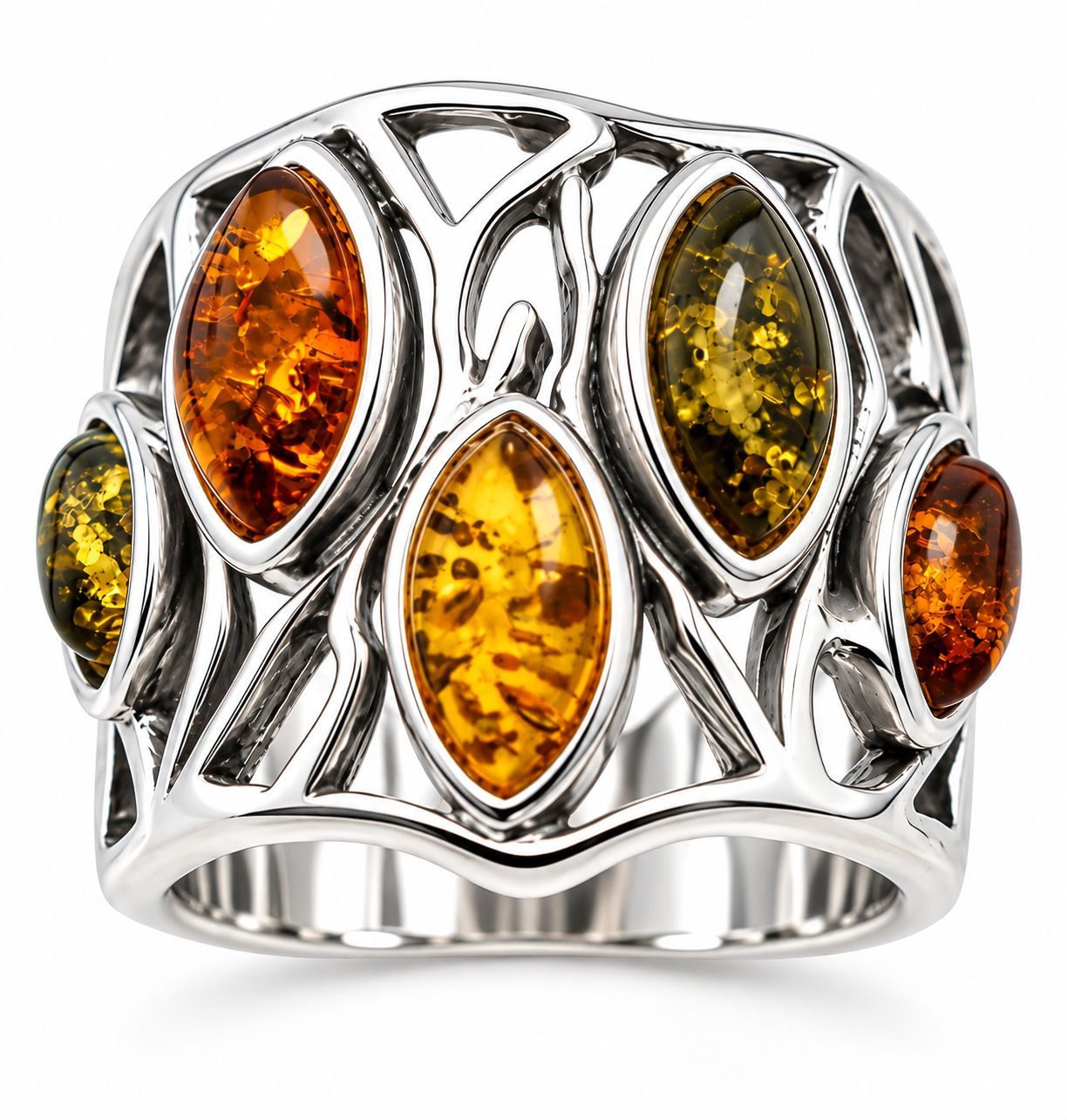 Bernstein Ring mit Silber 925 Bernstein Ring mit Silber 925