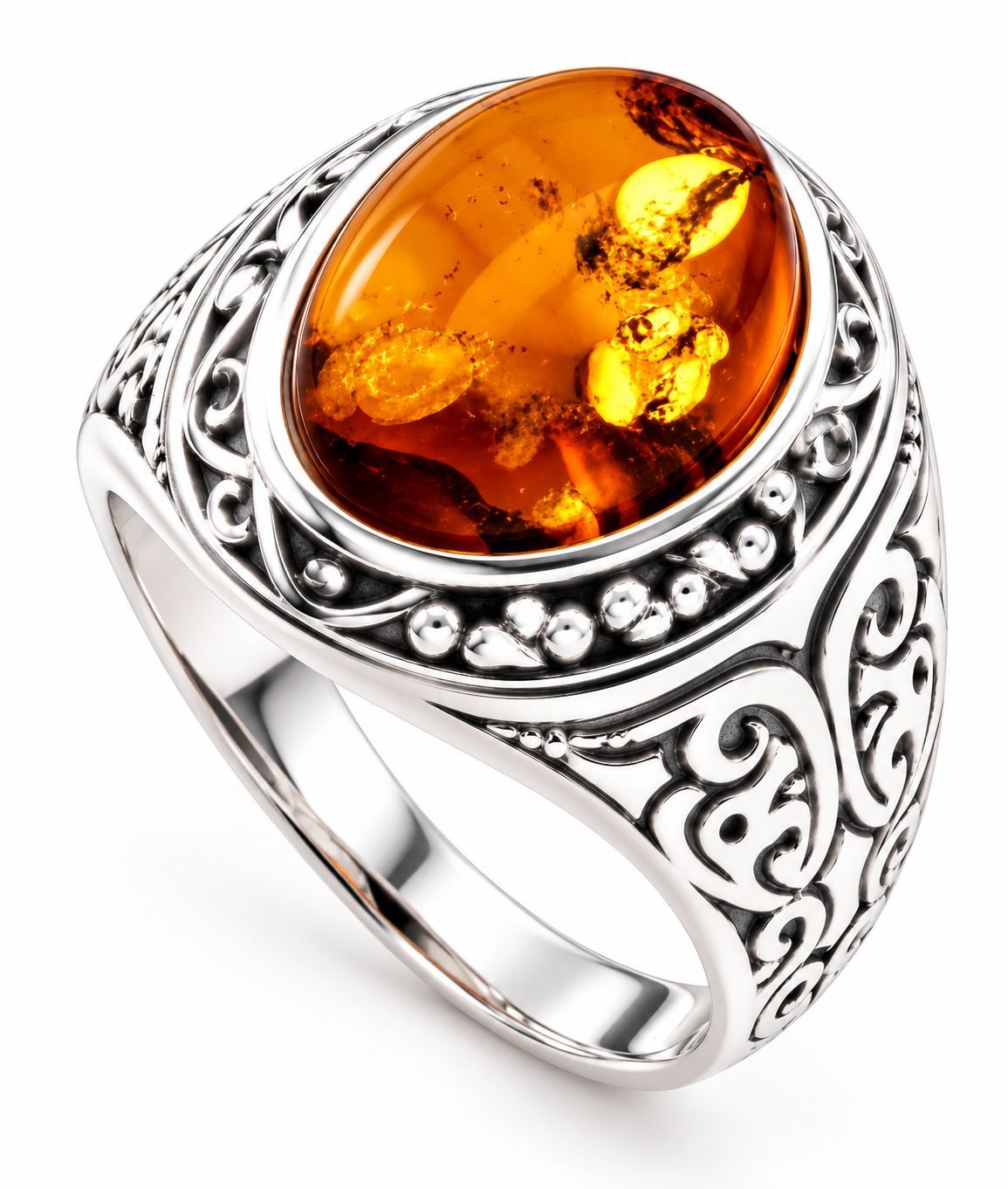 Bernstein Ring mit Silber 925 Bernstein Ring mit Silber 925