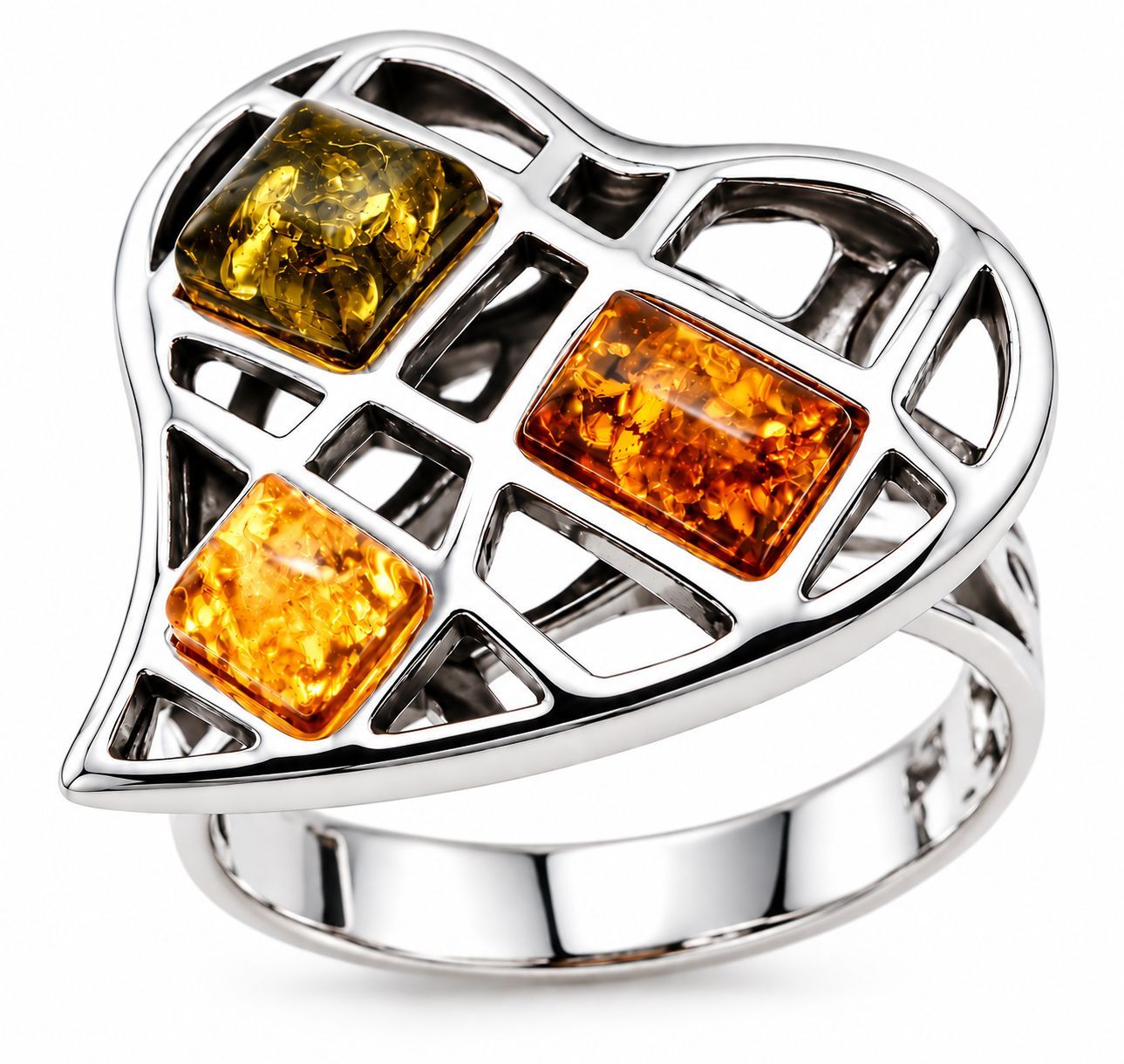 Bernstein Ring mit Silber 925 Bernstein Ring mit Silber 925