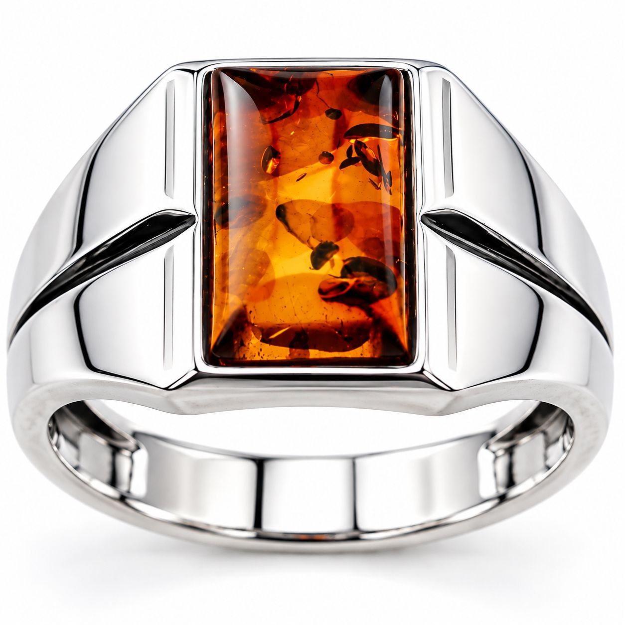 Bernstein Ring mit Silber 925 Bernstein Ring mit Silber 925
