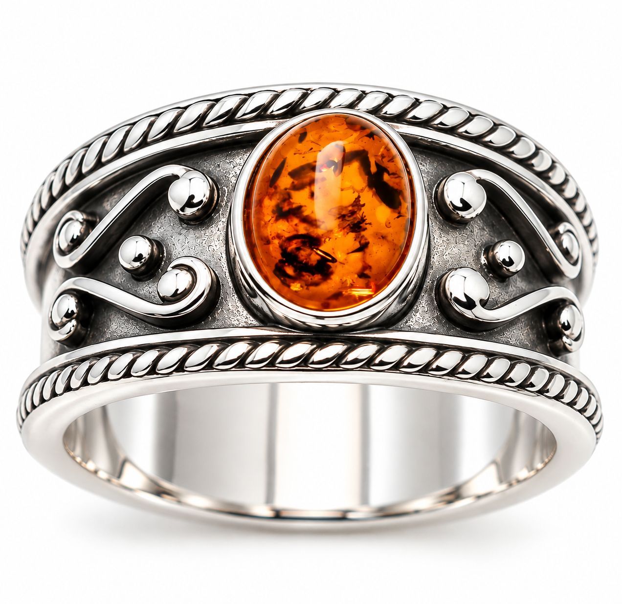 Bernstein Ring mit Silber 925 Bernstein Ring mit Silber 925