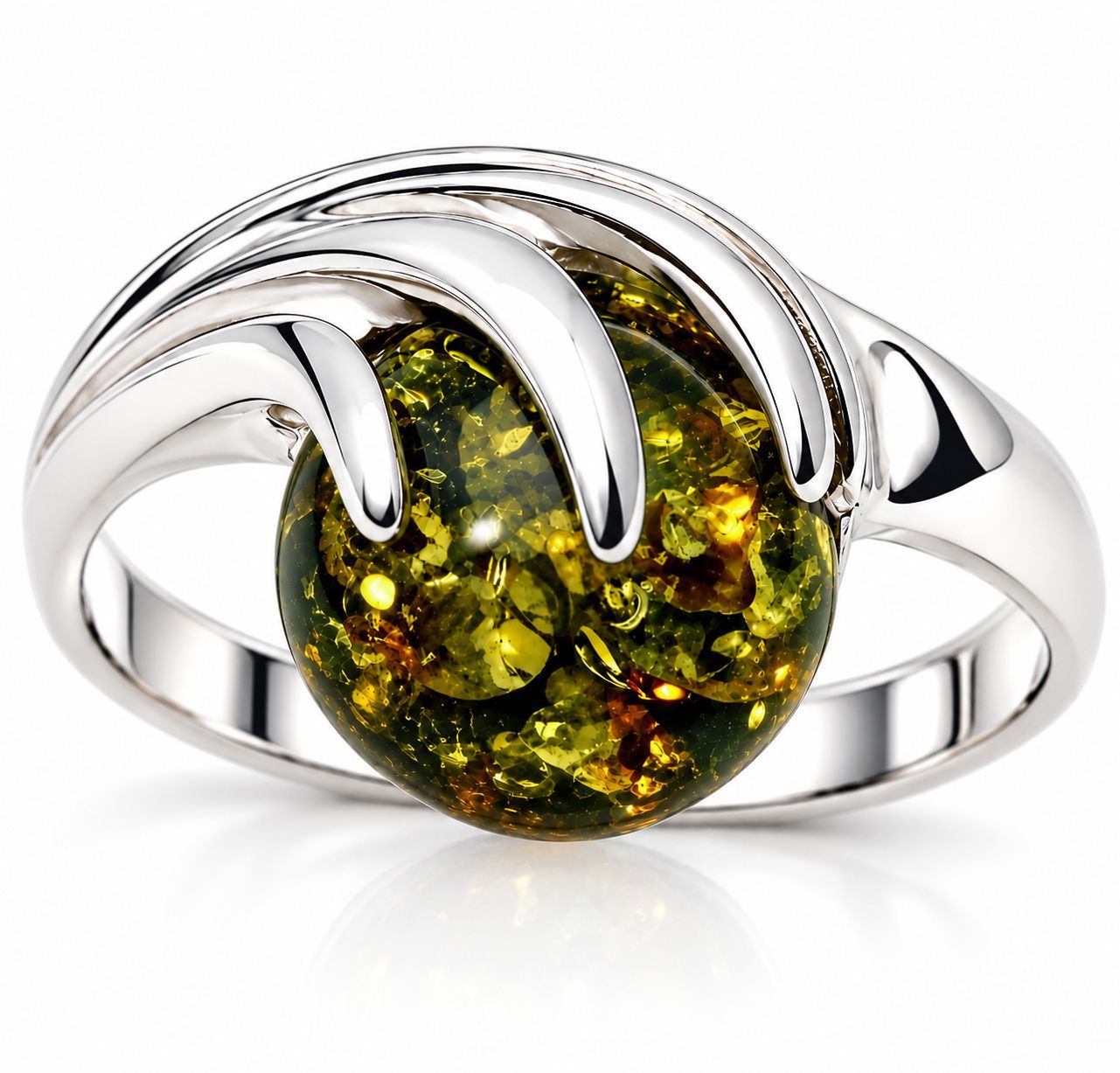 Bernstein Ring mit Silber 925 Bernstein Ring mit Silber 925