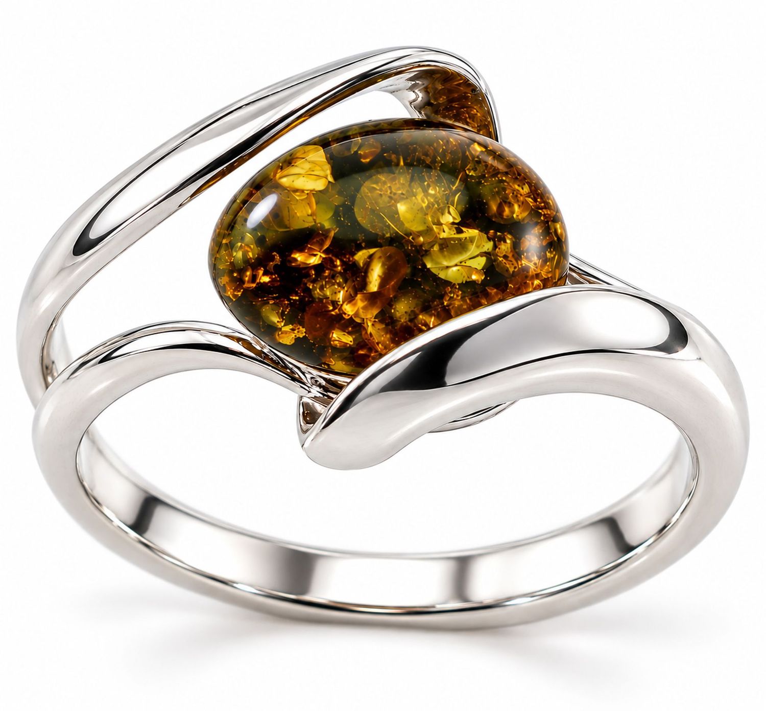 Bernstein Ring mit Silber 925 Bernstein Ring mit Silber 925
