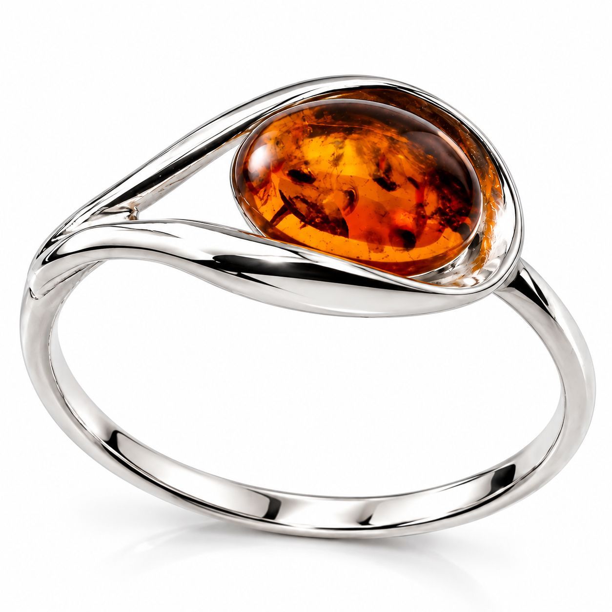 Bernstein Ring mit Silber 925 Bernstein Ring mit Silber 925