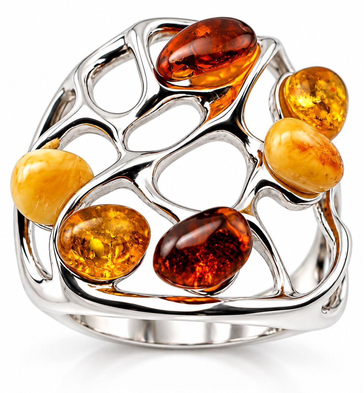 Bernstein Ring mit Silber 925 Bernstein Ring mit Silber 925