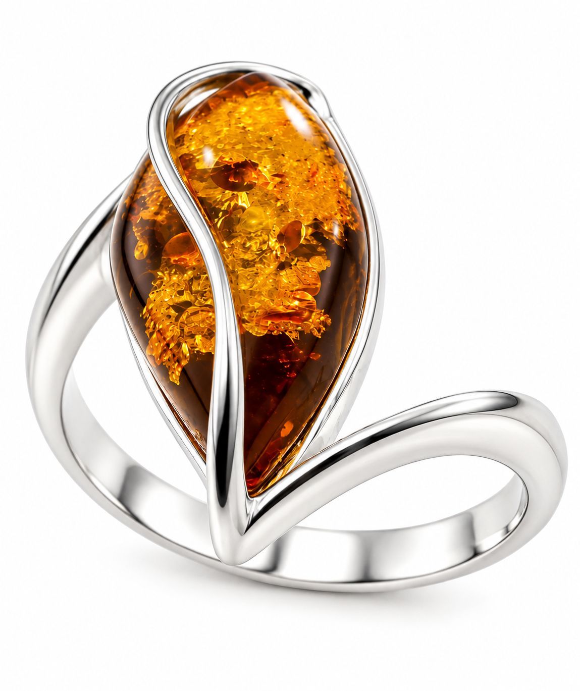 Bernstein Ring mit Silber 925 Bernstein Ring mit Silber 925