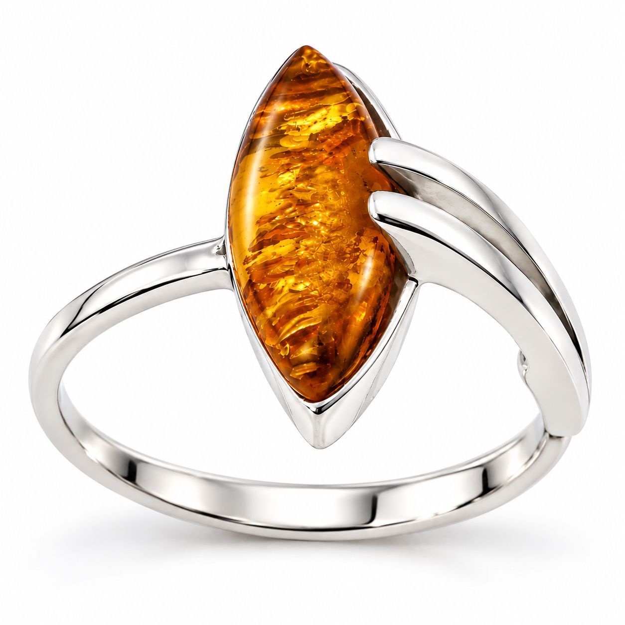 Bernstein Ring mit Silber 925 Bernstein Ring mit Silber 925