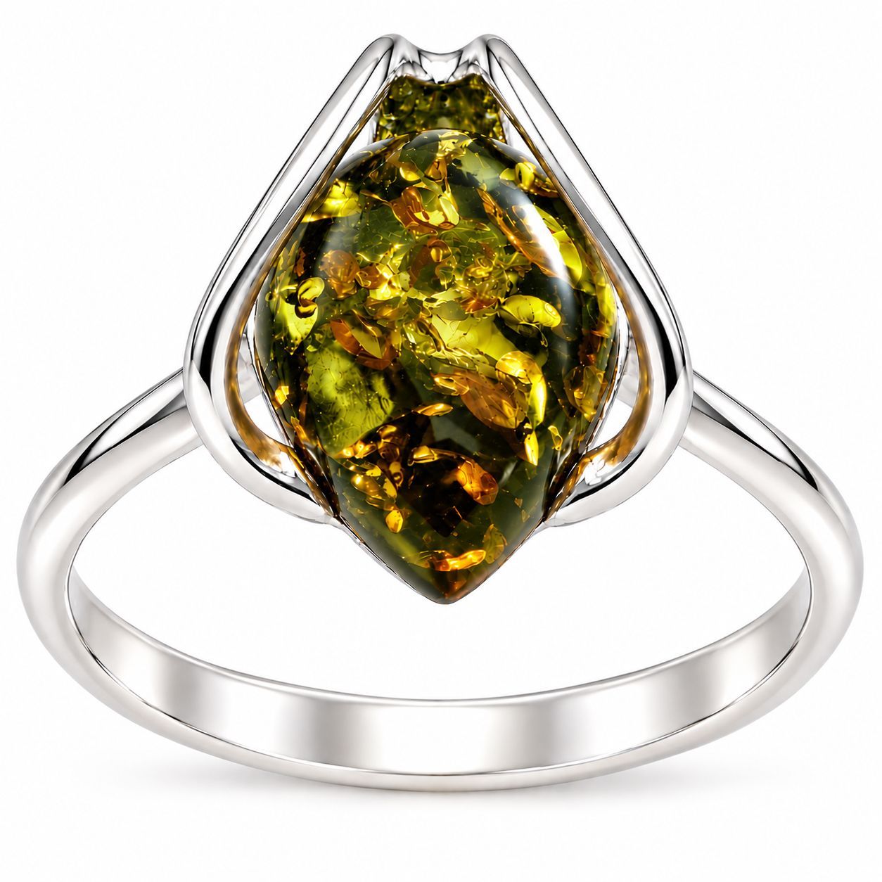 Bernstein Ring mit Silber 925 Bernstein Ring mit Silber 925