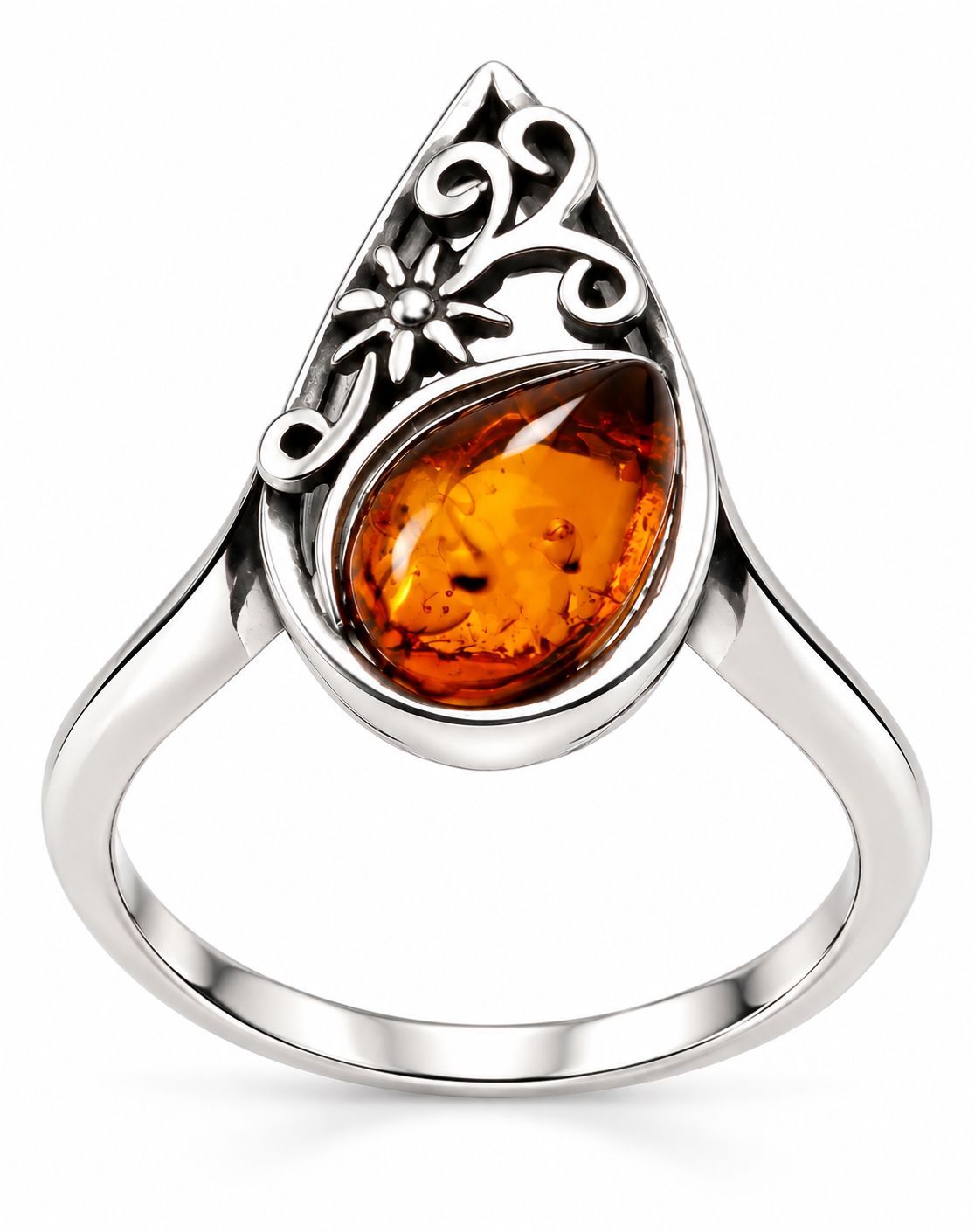 Bernstein Ring mit Silber 925 Bernstein Ring mit Silber 925