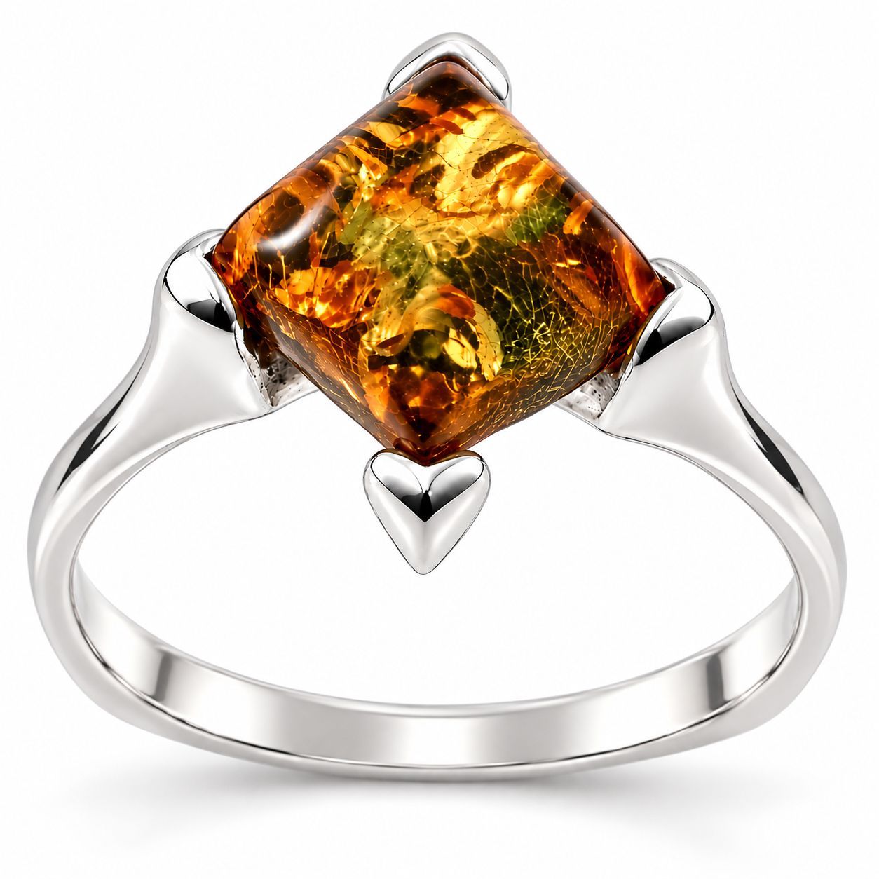 Bernstein Ring mit Silber 925 Bernstein Ring mit Silber 925