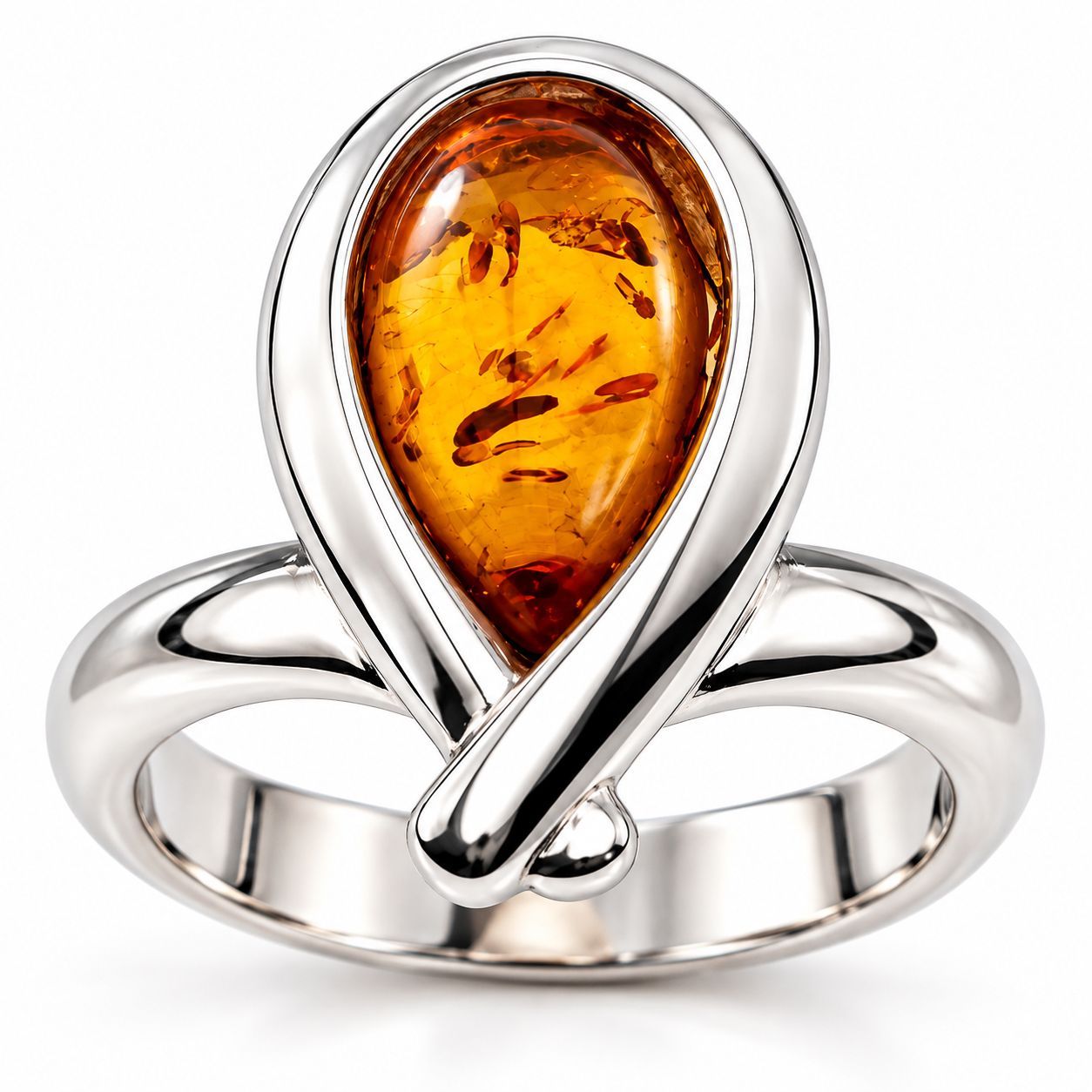 Bernstein Ring mit Silber 925 Bernstein Ring mit Silber 925
