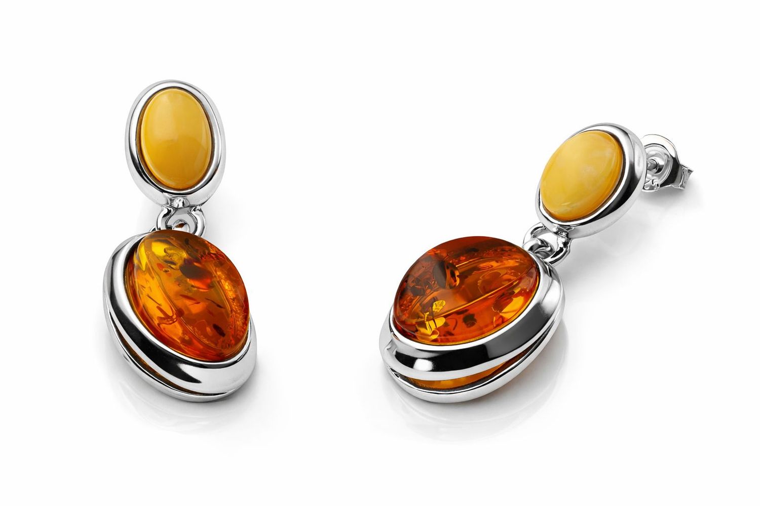 Bernstein Ohrringe Ohrstecker mit Silber 925