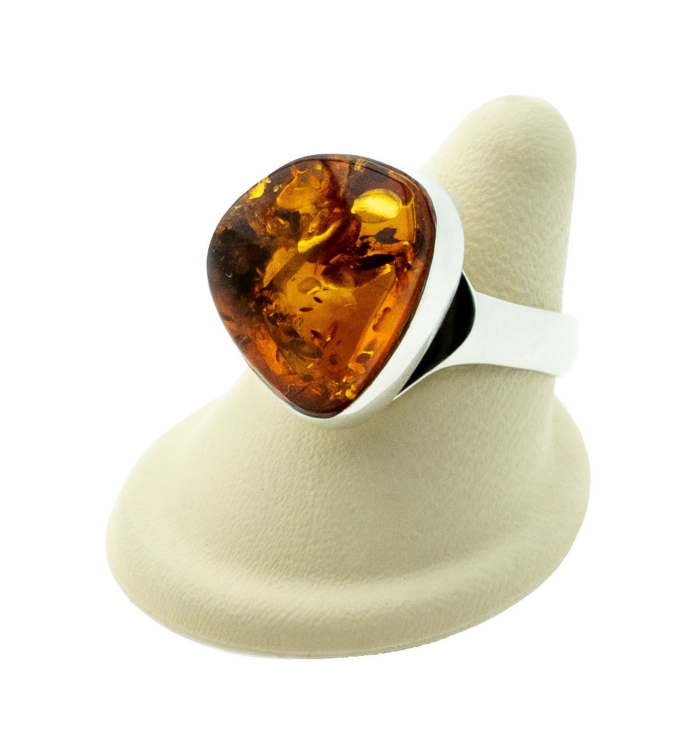 Bernstein Ring mit Silber 925