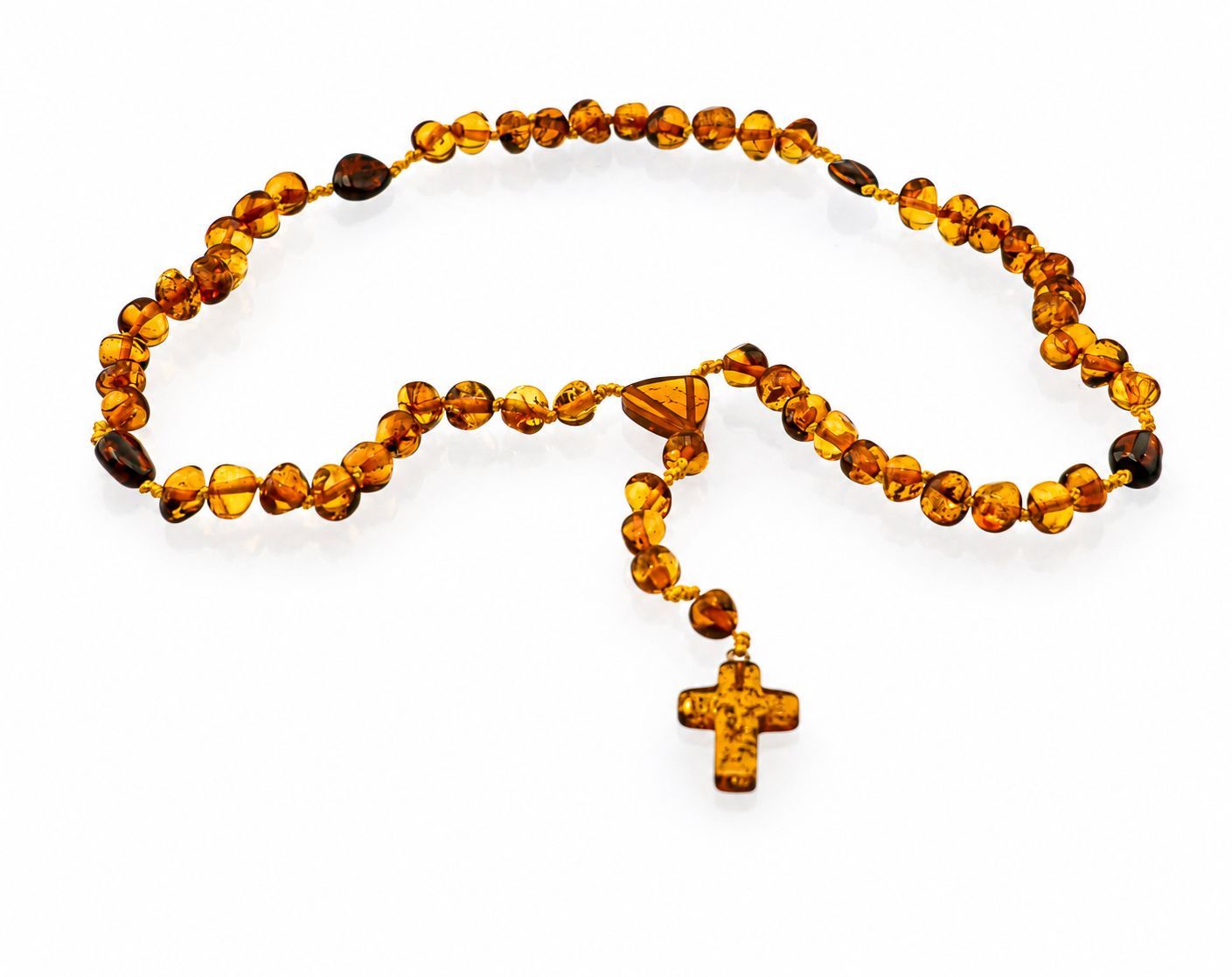 Bernstein Rosenkranz mit Kreuz